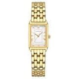 GAOFAN HOUR Gold Watches for Women with Vintage Rectangular Case,White Roman Dial,Stainless Steel Band,Adjustment Tool Included,Water Resistant