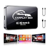 AI Box CarPlay, 3-in-1 Wireless CarPlay Adapter & Android Auto for OEM Wired Cars, Built-in Netflix/YouTube for Streaming, 5.8GHz WiFi, Convert Wired to Wireless, Plug & Play Grey