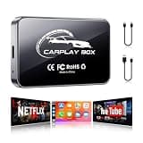 AI Box CarPlay, 3-in-1 Wireless CarPlay Adapter & Android Auto for OEM Wired Cars, Built-in Netflix/YouTube for Streaming, 5.8GHz WiFi, Convert Wired to Wireless, Plug & Play Grey
