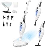 Aspiron 12-in-1 Steam Mop, Fast 15-Sec Heat-Up, 1500W Detachable Handheld Steam Cleaner with 2 Dirt Grip Pads, Removes 99.99% Stubborn Stains for Hardwood Floors, Windows, Tiles, Furniture, Black