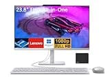 Lenovo A100 All-in-One Desktop Computer, 23.8 Inch IPS FHD Display, Intel N100 Processor, Intel UHD Graphics, 32 GB RAM, 2 TB SSD, Wired Keyboard & Mouse, Windows 11 Pro, with Mousepad, White
