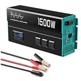 MLMKML 1500W Pure Sine Wave Inverter 12V DC to 120V AC Converter for Home, RV, Camping, Off-Grid Solar Power with USB Port, 2 AC Outlets 2024 New Upgrade