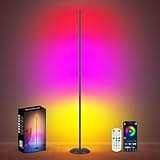 Vexinat LED Corner Floor Lamp, RGB LED Corner Lamp with App & Remote, Smart Floor Lamp with 16 Million Colors, Music Sync, Scene Modes, Color Changing Standing Lamps for Living Room, Bedroom