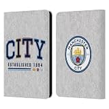 Head Case Designs Officially Licensed Manchester City Man City FC City Established 1894 Graphics Leather Wallet Case Compatible with Amazon Kindle 11th Gen 6in 2022