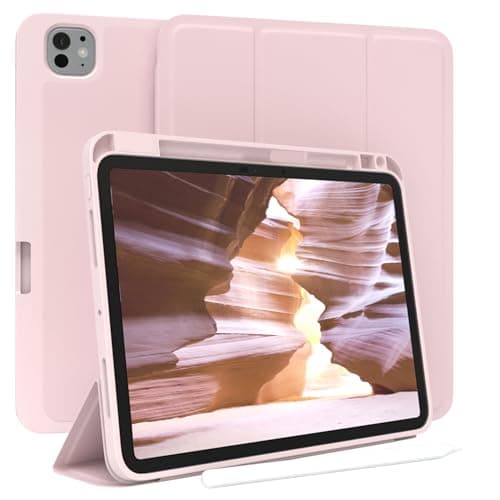 EAZY CASE - Protective Case with Pen Holder for Apple iPad Pro (2024) Case 10.9 Inch Case with Pen Holder Tablet Cover Touch Pen Smart Case Stand Folding Case Auto Sleep Wake Up Case Pink