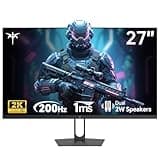 KTC 27 Inch Gaming Monitor - 2K QHD 2560 x 1440 Monitor, Up to 210Hz & 1ms, Bulit-in Speakers, Adaptive Sync, HDR400, 131% sRGB, IPS Monitors Gamer with HDMI 2.0 x 2 & DP1.4 x 2, H27T22C-3