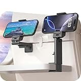 Perilogics Airplane Phone Holder Mount Universal in Flight Hands Free Viewing with Multi-Directional Dual 360 Degree Rotation (Black/Black)