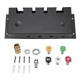 Workshop Tool Storage - Alloy Steel Pressure Washer Gun Holder Wall Mount Storage Rack with 1/4 Inch Quick Connect Couplers - Organizer for 5 Nozzles and 4 Extension Rods