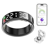 Smart Ring Health Tracker with LED Display Screen, IP68 Waterproof Fitness Tracker, Bluetooth Connection Health Ring Compatible with iOS/Android, Activity Tracker/Heart Rate/Blood Oxygen/Sleep/Step