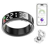 Smart Ring Health Tracker with LED Display Screen, IP68 Waterproof Fitness Tracker, Bluetooth Connection Health Ring Compatible with iOS/Android, Activity Tracker/Heart Rate/Blood Oxygen/Sleep/Step