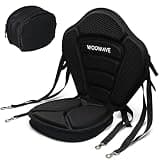 WOOWAVE Kayak Seat Thickened Padded Paddleboard Seat Adjustable Boat Seat Cushioned Fishing Seats High Back Comfortable Backrest Support with Detachable Back Storage Bag for Universal Sit