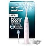 Philips Sonicare 5900 Series Electric Toothbrush, Pressure Sensor, 6 Brushing Settings, SmarTimer, BrushPacer, 21-day Runtime, Gentle Professional-Clean Feel, for Sensitive Gums, Light Pink, HX7132/02