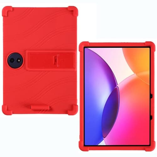 AKNICI Case for TCL TAB A1 Plus Tablet 12.2 Inch, Soft Silicone Heavy Protective Cover with Adjustable Kickstand, Red