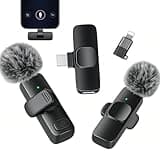 SUDEHO 2-Person Wireless Lavalier Mic, Twin Clip-On & Echo Reduction, Direct USB-C Android Input (Voidblack, Small)