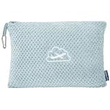 BEDELITE Travel Blanket with Bag, Ultra-Soft Jacquard Fleece Blanket with Luggage Sleeve & Backpack Clip, Airplane Blanket Travel Essentials, Blue
