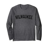 Vintage Milwaukee Black Text Apparel Long Sleeve T-Shirt