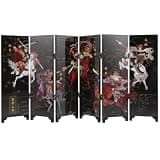 FUOYLOO Chinese Style Mini Desktop Folding Screen Divider Wooden Panel Traditional Art Craft Home Ornament for Office and Bedroom Decor