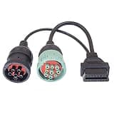 9 Pin and 6 Pin Y-Cable to 2 Extension Splitter 9 J1939 & 6Pin J1708 Adapter, Splitter Cable
