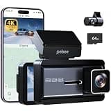 Pelsee 4K Dash Cam Front and Rear, 64GB SD Card, Dual Dash Camera for Cars with Wi-Fi, GPS, ADAS, BSD, LCA, 3’’ IPS Display Car Camera, APP & Voice Control, Night Vision, 24H Parking Mode