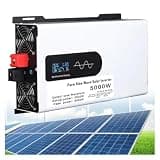 2500W Peak 5000W Pure Sine Wave Power Inverter Charger,DC 12V 24V 48V to 110V/220V AC Output Converter with LCD Display, Off Grid Low-Frequency Inverter(12vto220v)