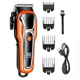DAXXIN Hair Cutting Tool, Electric Hair Trimmer for Men Electric Shaver Professional Men's Hair Cutting Machine Cordless Barber Trimmer(Orange)