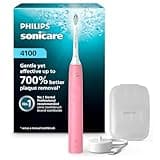 Philips Sonicare 4100 Rechargeable Electric Toothbrush, Advanced Plaque Removal, Pressure Sensor, Includes Brush Head Case, Deep Pink BD5004AZ
