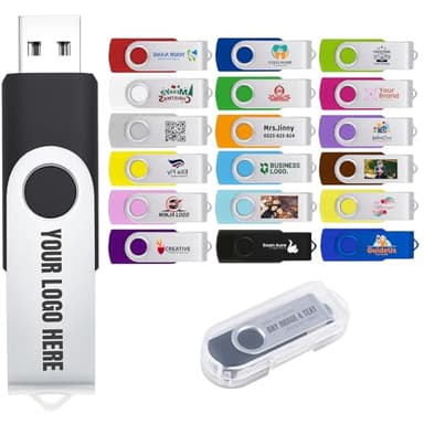 Fewina Custom USB Flash Drive with Logo Personalized USB Thumb Drive 32GB Customized Memory Stick 10 Pack for Business Gifts