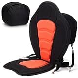 Vinsot 1 Set Kayak Seat Cushion Universal Paddle Board Seat with Back Support Adjustable Non Slip Boat Chair Seats with 4 Straps and Storage Bag for Kayak Boat Sup Canoe (Orange)