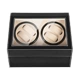 Pattosaey 4+6 Watch Winder for Automatic Watches, Black Leather with 6 Hard Pillows, Ultra Quiet 10dB Motor, Bidirectional Rotation, Display and Storage Case for Men Women, Gift for Watch Collection
