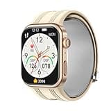 LBO fit Smart Watch with Blood Pressure Monitor Air Pump Band, Sleep Heart Rate Monitor Rose Gold Al Case Light Blush Sport Band Sleep Score, Fitness Tracker, Health Monitoring, Water Resistant