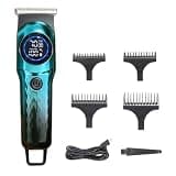 DAXXIN Hair Clippers, Professional Hair Clipper T-Blade Trimmer 7000RPM Body LCD Display Barber Finishing Machine for Men