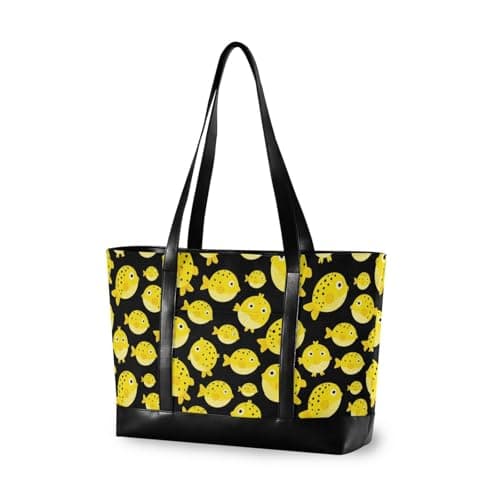 decor gift Portable computer bags with zipper globefishes Aquarium Fish Lover Yellow for work with tablet