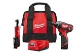 Milwaukee M12 12-Volt Lithium-Ion Cordless 3/8 in. Ratchet and Screwdriver Combo Kit (2-Tool) with Battery, Charger, Tool Bag