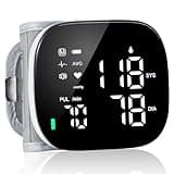 iHome Wrist Blood Pressure Monitor Rechargeable Digital Voice Broadcast LED Backlit BP Machine 199 Memory Storage for 2 Users with Carrying Case for Home Use