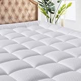 MATBEBY Twin XL Mattress Pad - Cooling Breathable Mattress Topper, Quilted Fitted Mattress Protector, Pillow Top Mattress Cover with 8-21" Deep Pocket, Soft, Machine Washable, White, Twin Extra Long