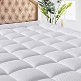 MATBEBY Twin XL Mattress Pad - Cooling Breathable Mattress Topper, Quilted Fitted Mattress Protector, Pillow Top Mattress Cover with 8-21" Deep Pocket, Soft, Machine Washable, White, Twin Extra Long