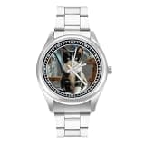 FodPand Mens Stainless Steel 3-Hand Analog Watch Easy Reader 40mm Dial