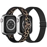 Slim Bands Compatible with Apple Watch for Women: 5000-Time Stretch Nylon PFAS-Free Strap for iWatch Series 11/10/9/8/7/6/5/4/3/SE/2 (38mm 40mm 41mm 42mm 44mm 45mm 46mm), Breathable All-Day Workout