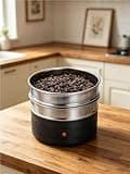 ycnbnwe Coffee bean cooler, 1.3 lb electronic coffee bean cooling tray, double-layer 304 stainless steel mesh, 40W rapid cooling.
