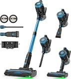 Zefiro 450W Cordless Vacuum Cleaner,45Mins Runtime Vacuum Cleaners for Home, Anti-Tangle and 1.5L Dust Cup, Lightweight Vacuum for Hardwood Floor Carpet Pet Hair