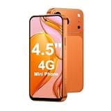 BLKE AIR 4.5'' Mini Phone 64GB Unlocked 4G Mobile Smartphone with 2000mAh Battery Compact Backup Mini Phone for Kids & Students Dual SIM Face ID Orange