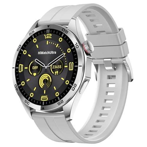 HiWatchUltra GT4 Smart Watch, 1.52 Inch Round Dial, Bluetooth Calling, Heart Rate Monitor, Step Counter, Message Alerts, Sports Fitness Watch (Silver)