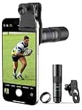 MIAO LAB 10X Telephoto Lens & 200mm Macro Lens, 2-in-1 Aluminum Phone Camera Lens Kit with Universal Clip. Phone Lens Attachment Fit for iPhone 16/15/14/13, Samsung, Android Phone and Most Smartphone