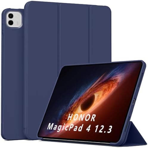QJONSIU Case Compatible with Honor MagicPad 4 12.3 2026, Stand Feature TPU Anti-scratch Protective, Ultra Thin Smart Cover Kickstand-Blue