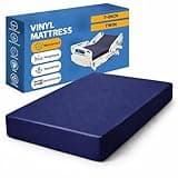 2, 7-Inch Medium Firm Water Resistance Nylon Vinyl Foam Mattress, Noiseless, Soft Cloud Feeling, Body Heat Reflection, Good for Hospital and Camp, Twin, Blue