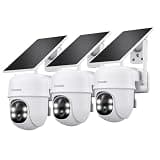 Cinnado 2K Cameras for Home Security-2.4G WiFi Outdoor Camera Wireless Solar/Battery Powered, 360° Viewing, Human Detection, Color Night Vision, Cloud/SD Storage B6 (B6-White-3pack-2.4G)