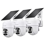 Cinnado 2K Cameras for Home Security-2.4G WiFi Outdoor Camera Wireless Solar/Battery Powered, 360° Viewing, Human Detection, Color Night Vision, Cloud/SD Storage B6 (B6-White-3pack-2.4G)