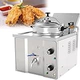 NIKAIDD 16L Countertop Electric Pressure Air Fryer,3KW Commercial Deep Fat Fryer,High Pressure Fried Chicken Stove