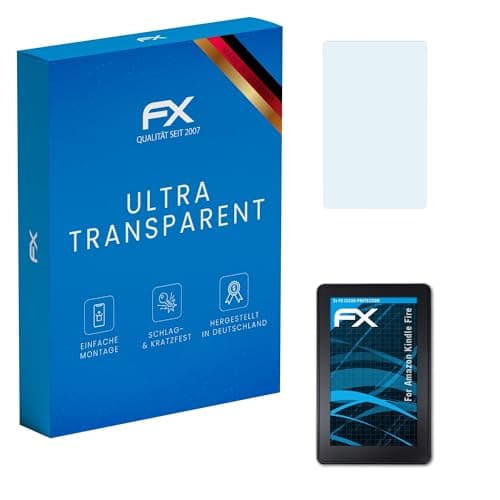atFoliX Screen Protection Film compatible with Amazn Kindl F¡re Screen Protector, ultra-clear FX Protective Film (2X)