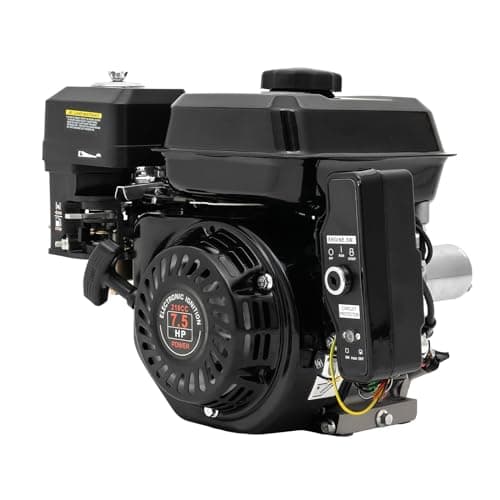 SOKDNHF 4-Stroke 212cc Electric Start Gasoline Engine Go Kart Gas Motor 7.5hp, Horizontal Shaft Engine OHV Air Cooled Pull Start Single Cylinder Gas Engine, 20mm Shaft Diameter